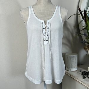 Ocean Drive M White Ribbed Tank